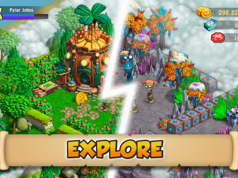 Tải game Zombie Castaways Hack MOD APK: Xây dựng nông trại quái vật