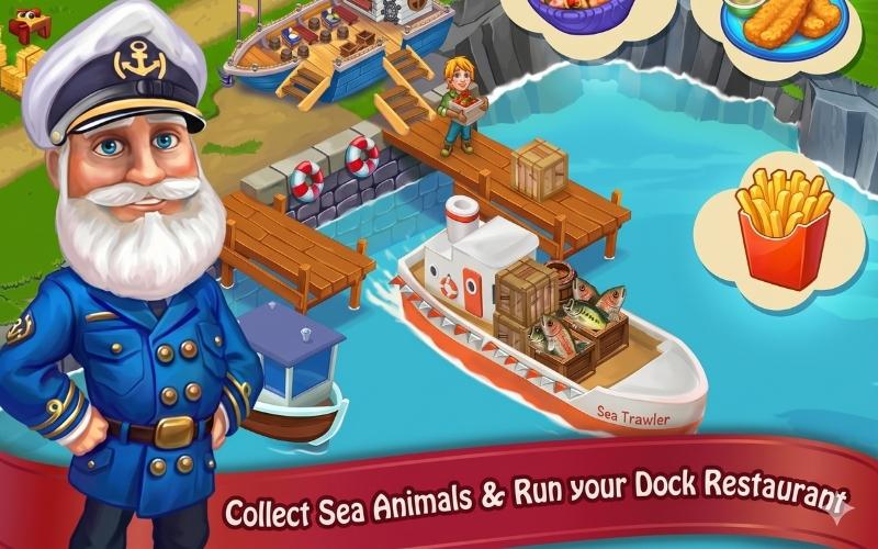 Khung cảnh làng quê yên bình trong Farm Day Village Farming với những ngôi nhà gỗ, vườn cây trĩu quả và con đường mòn thơ mộng.