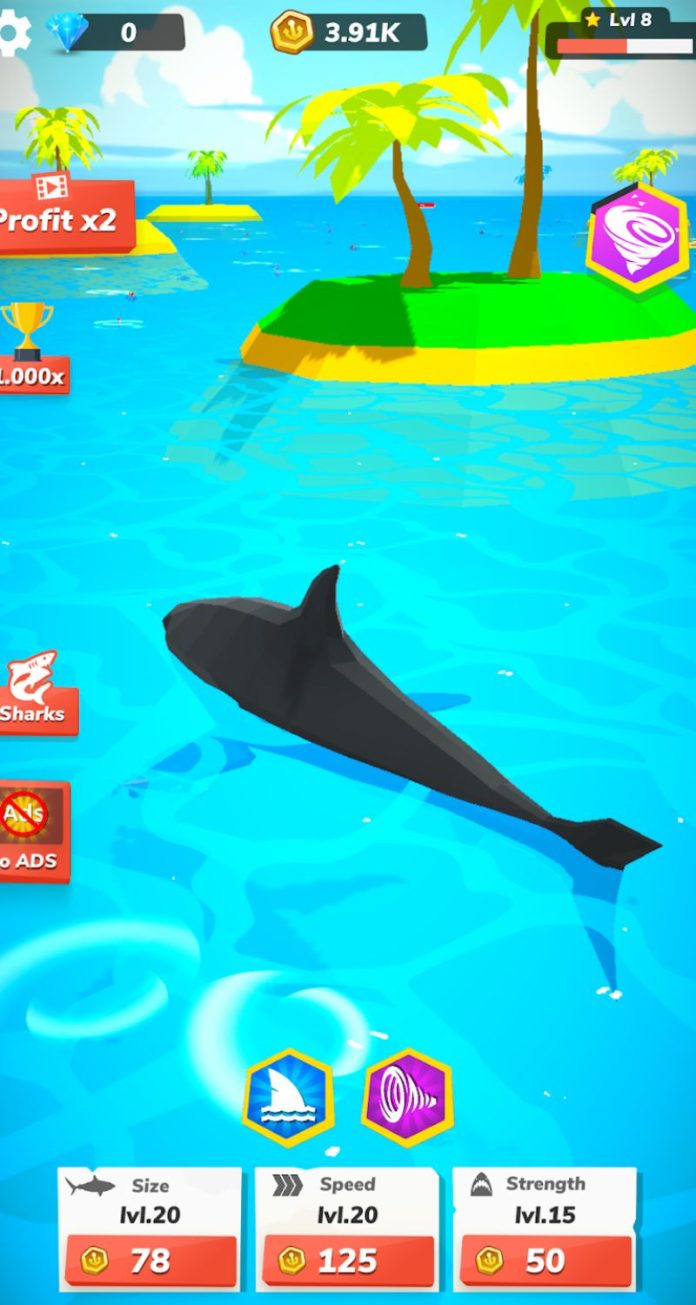 Hàm cá mập 3 - Idle Shark World MOD APK (Menu/Vô hạn tiền) 8.8