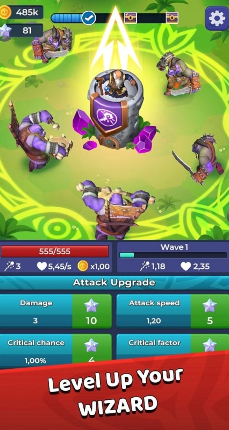 Royal Mage Idle Tower Defense Battlefield Hack – Hóa thân pháp sư mạnh mẽ chiến đấu bảo vệ thế giới