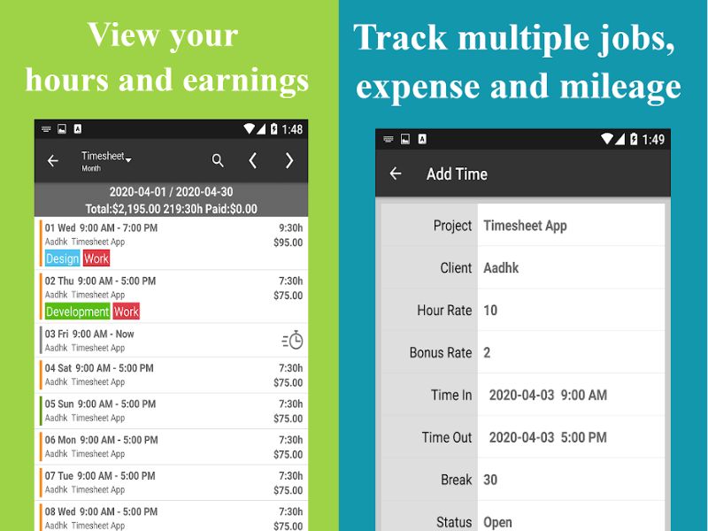 Timesheet (Mở khóa) – Bảng Chấm Công Cho Android 13.11.04-inApp