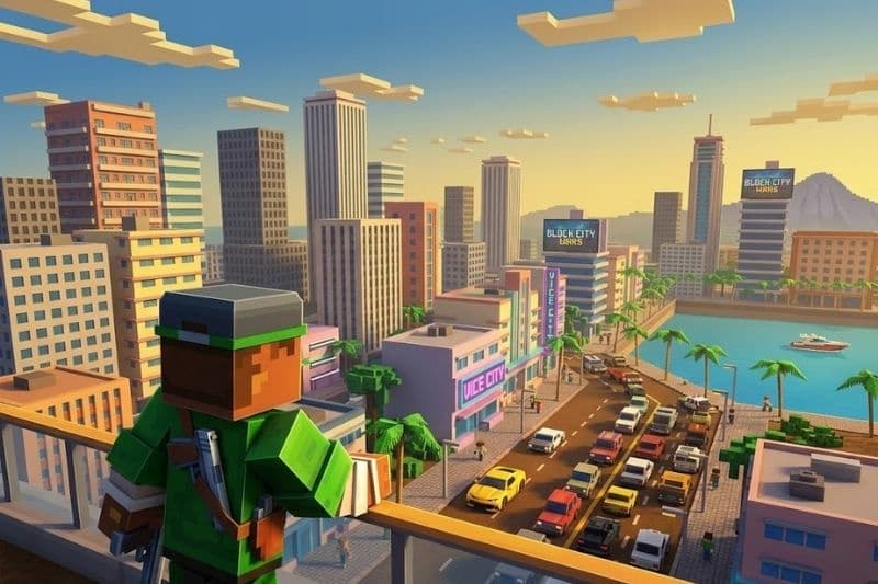 Khám phá thế giới mở rộng lớn trong hack game Block City Wars