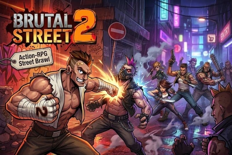 Đồ họa phong cách truyện tranh sắc nét trong game Brutal Street 2