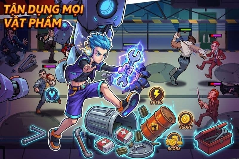 Nhân vật tận dụng vật phẩm để chiến đấu