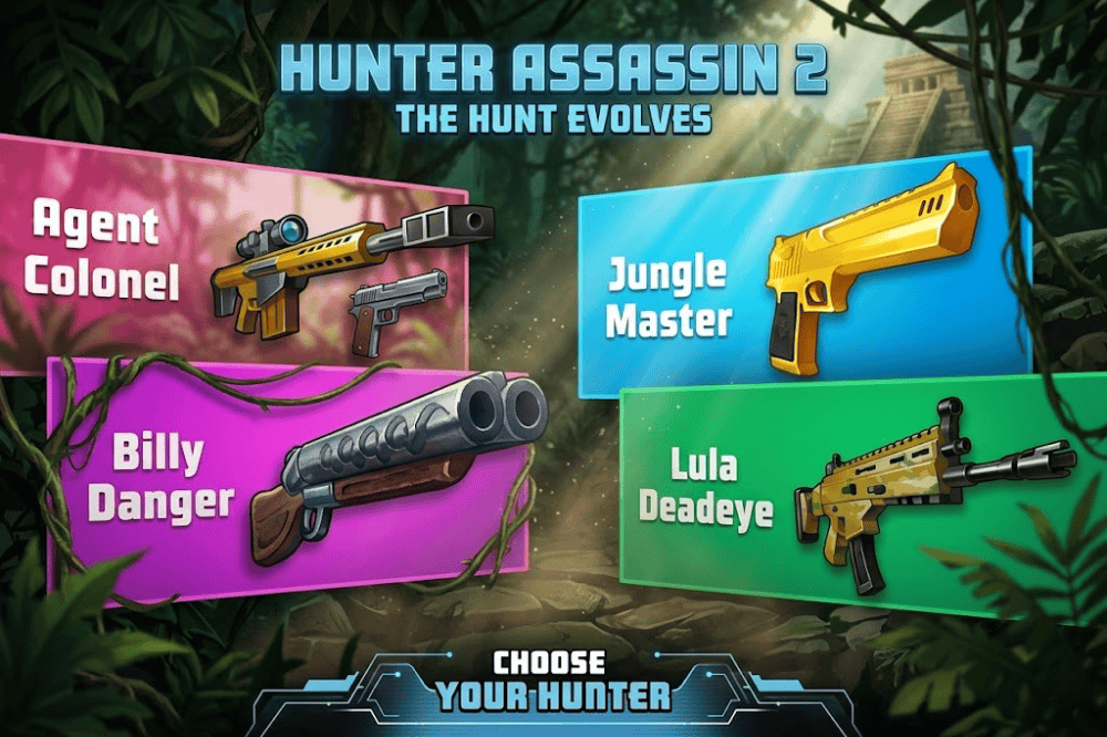 Vũ khí đa dạng trong Hunter Assassin 2
