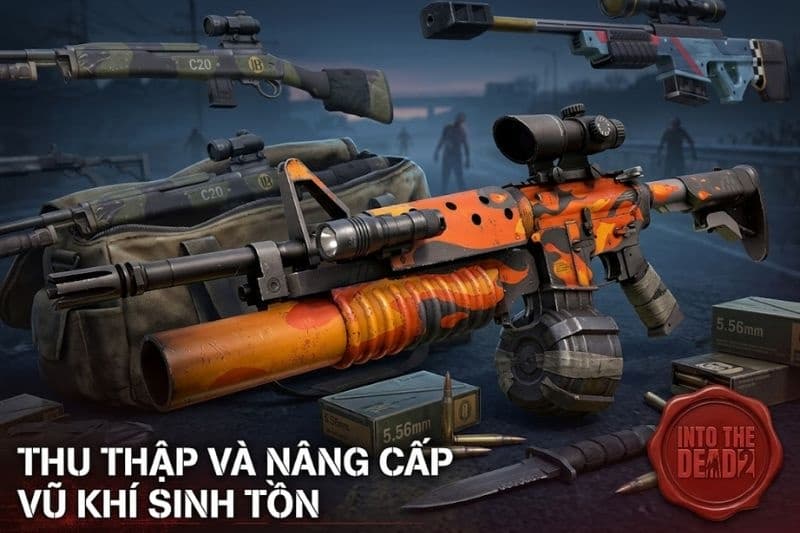 Vũ khí tối tân, đa dạng trong Into the Dead 2
