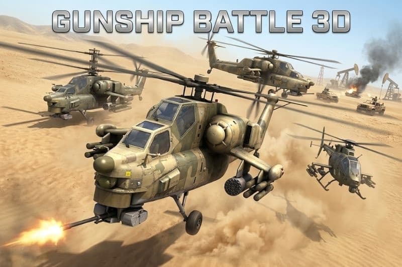 Đồ họa cực sắc nét trong Gunship Battle 3D MOD